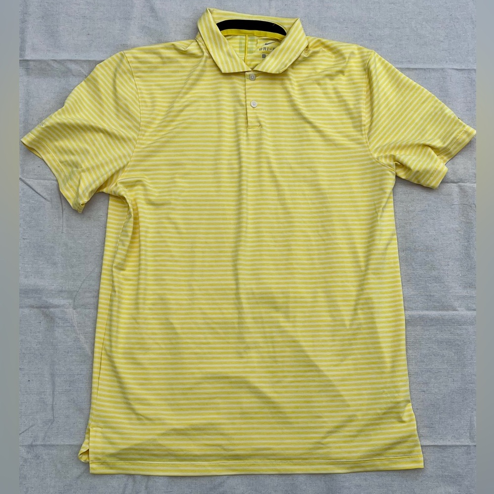 Yellow Striped Polo Shirt - Tiger Woods